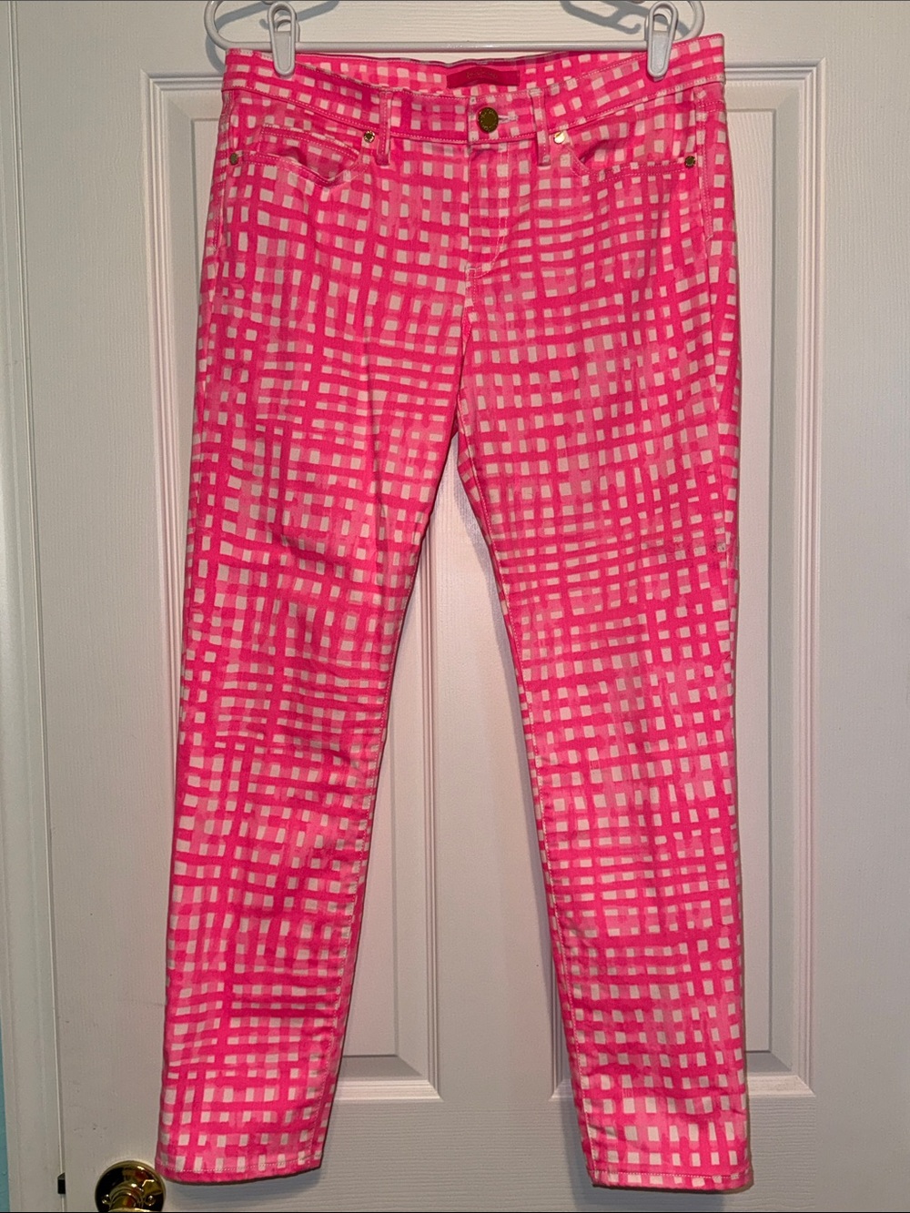 Lilly Pulitzer Pink and White Checked Pants